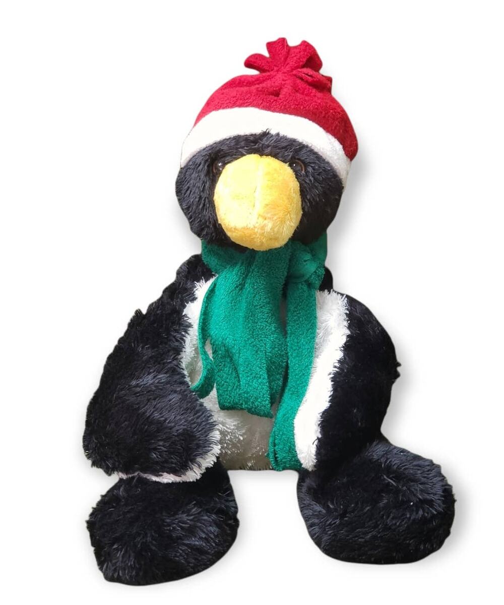 DanDee Collectors Choice Penguin Rocking Scarf & Santa Hat Stuffed Plush Animal